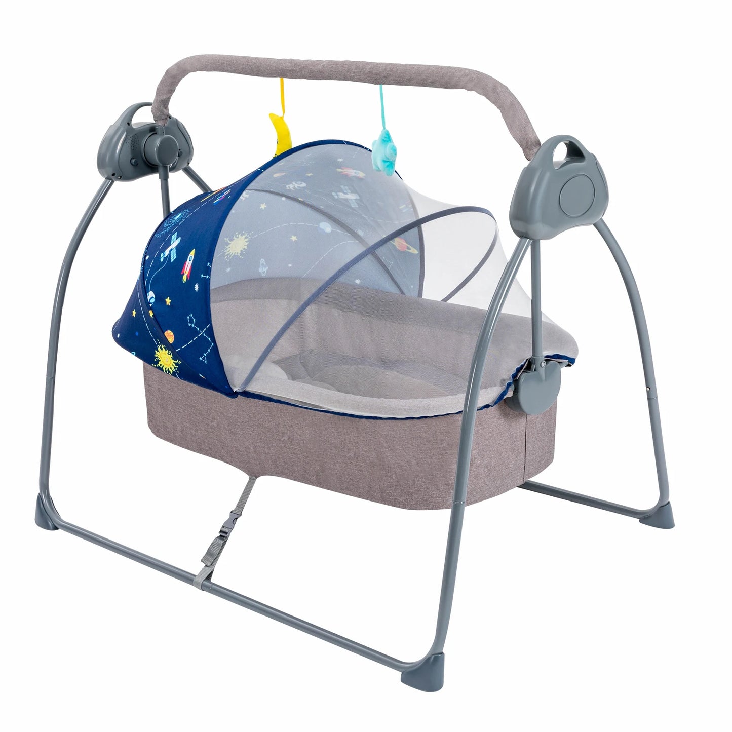 Bymaocar Baby Cradle Swing 5 Speeds Electric With Remote Control