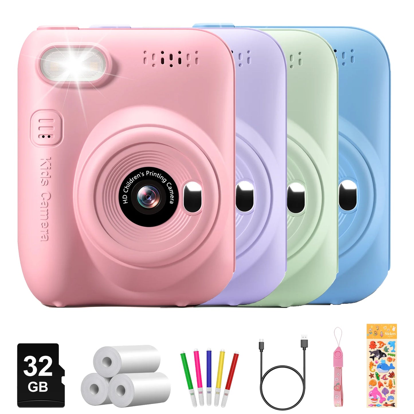 DIAMOOKYCN Instant Print Camera For Kids 32MP HD 1080P