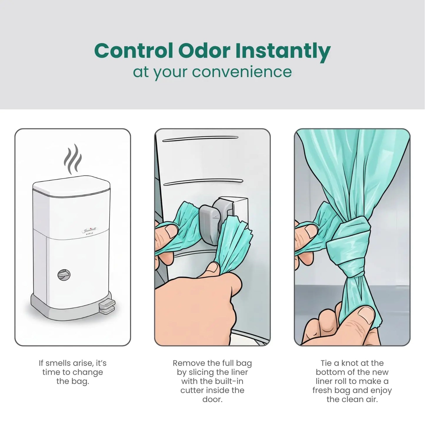 Slim Stainless Diaper Pail With Odor Lock And Foot Pedal