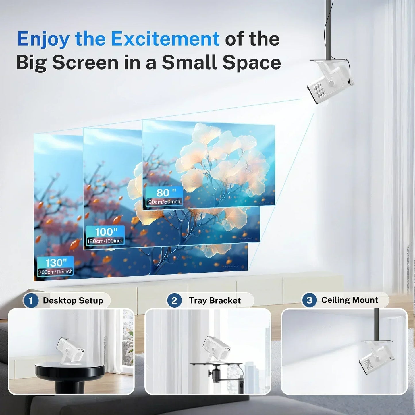 LynCast Smart Mini Projector 4K Android TV With WiFi