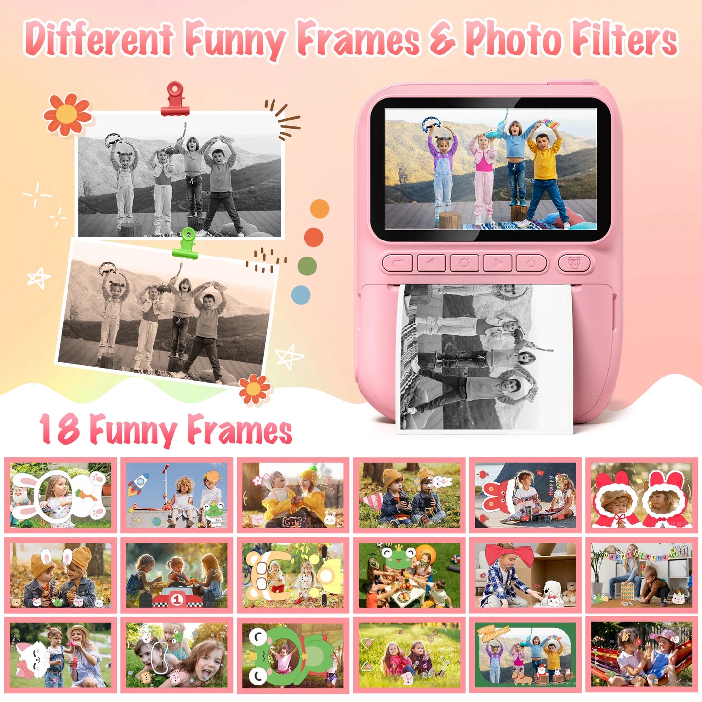 DIAMOOKYCN Instant Print Camera For Kids 32MP HD 1080P