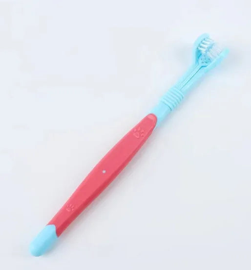 YTYIN Pet Toothbrush Kit 3-Head Dog Cat Dental Care