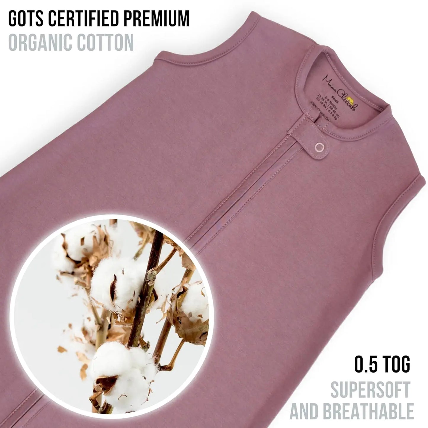 Organic Cotton Baby Sleep Sack Wearable Blanket 6-12 Months