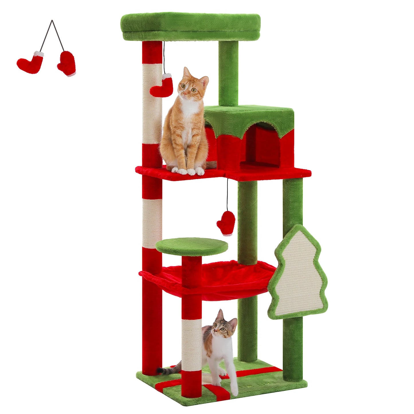 PAWZ Road Christmas Cat Tree with Sisal Scratching Posts Indoor