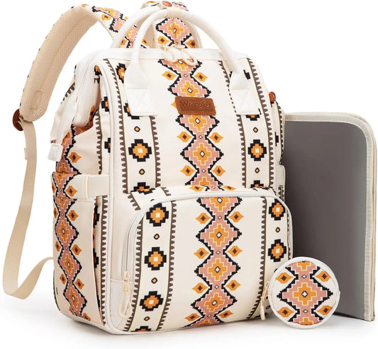 Aztec Travel Backpack Diaper Bag With Waterproof Insulated Pockets