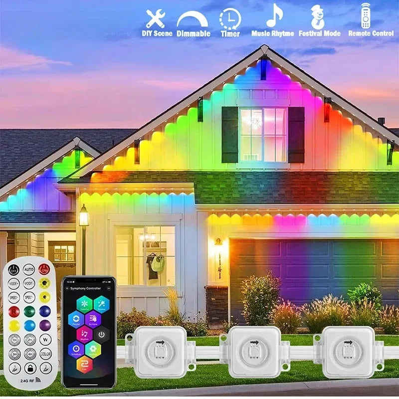 MIMIRGB Smart RGB Outdoor Eaves Light With Remote Decor