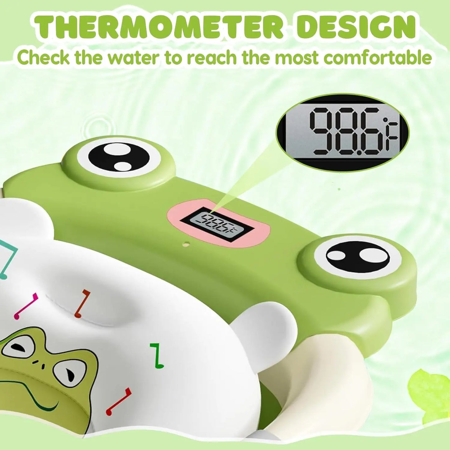 Foldable Baby Bath Tub With Cushion Thermometer And Shower Cap