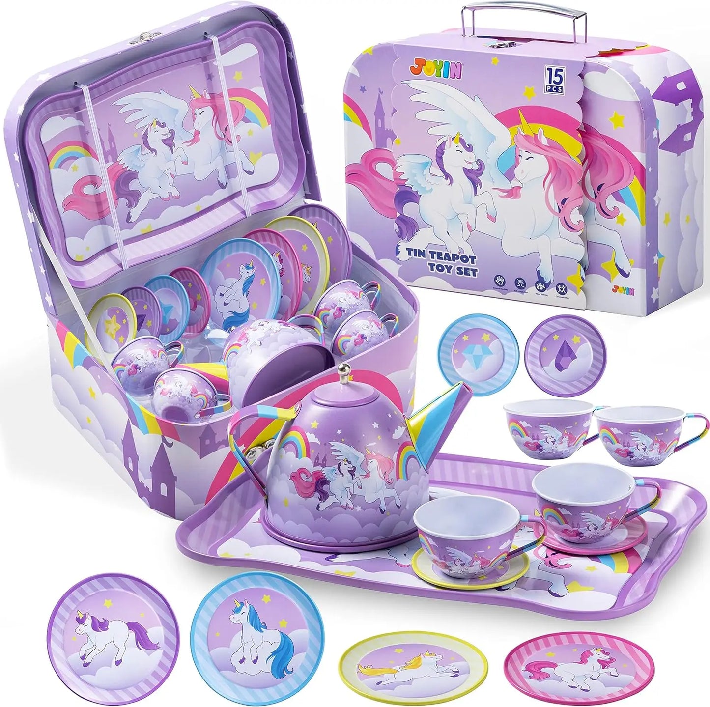 Joyfy Mermaid Tea Set For Girls Pretend Play Kitchen Toy