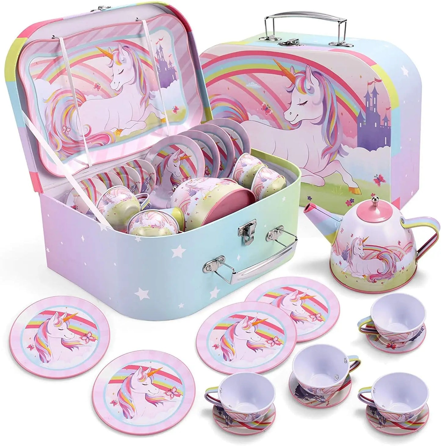 Joyfy Mermaid Tea Set For Girls Pretend Play Kitchen Toy