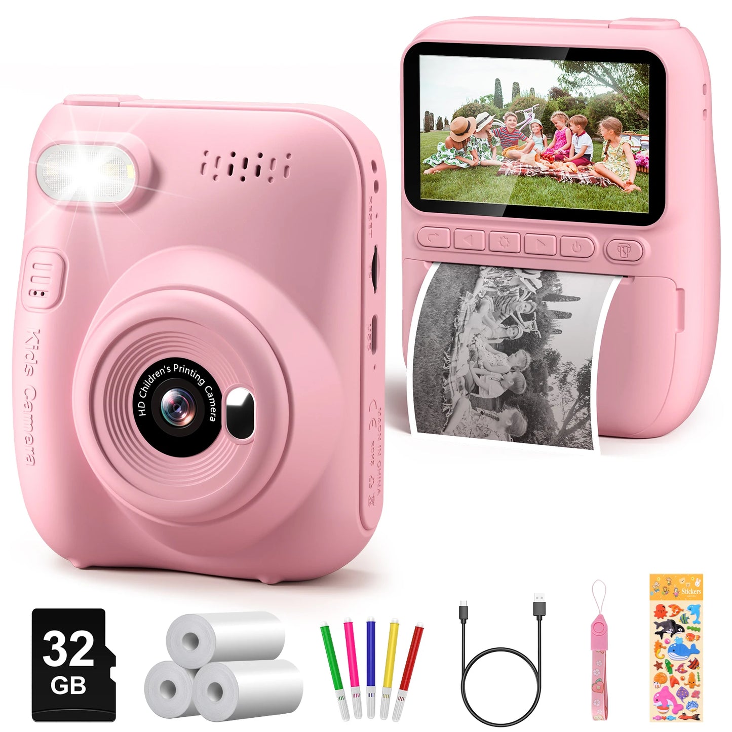 DIAMOOKYCN Instant Print Camera For Kids 32MP HD 1080P