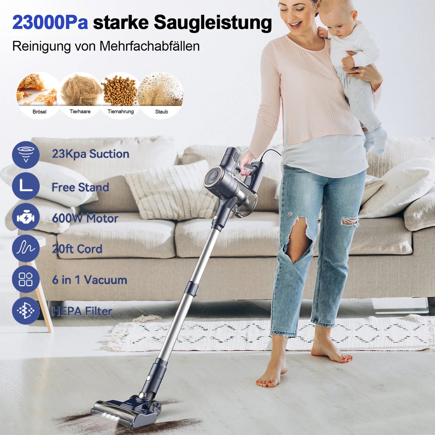 INSE I8 Corded Vacuum Cleaner For Floor Carpet Pet Hair