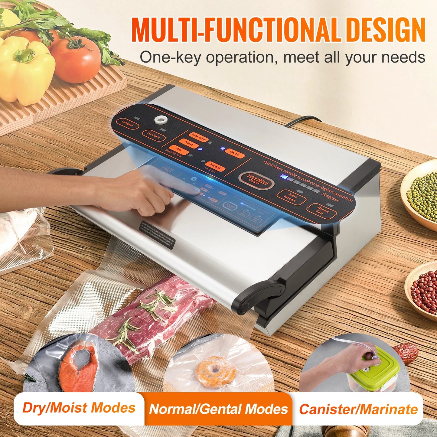 SucceBuy Multifunction Vacuum Sealer Machine With Bag Roll Cutter