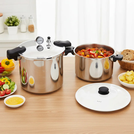 Bymaocar Aluminium Pressure Canner With Gauge Release Valve 90kPa