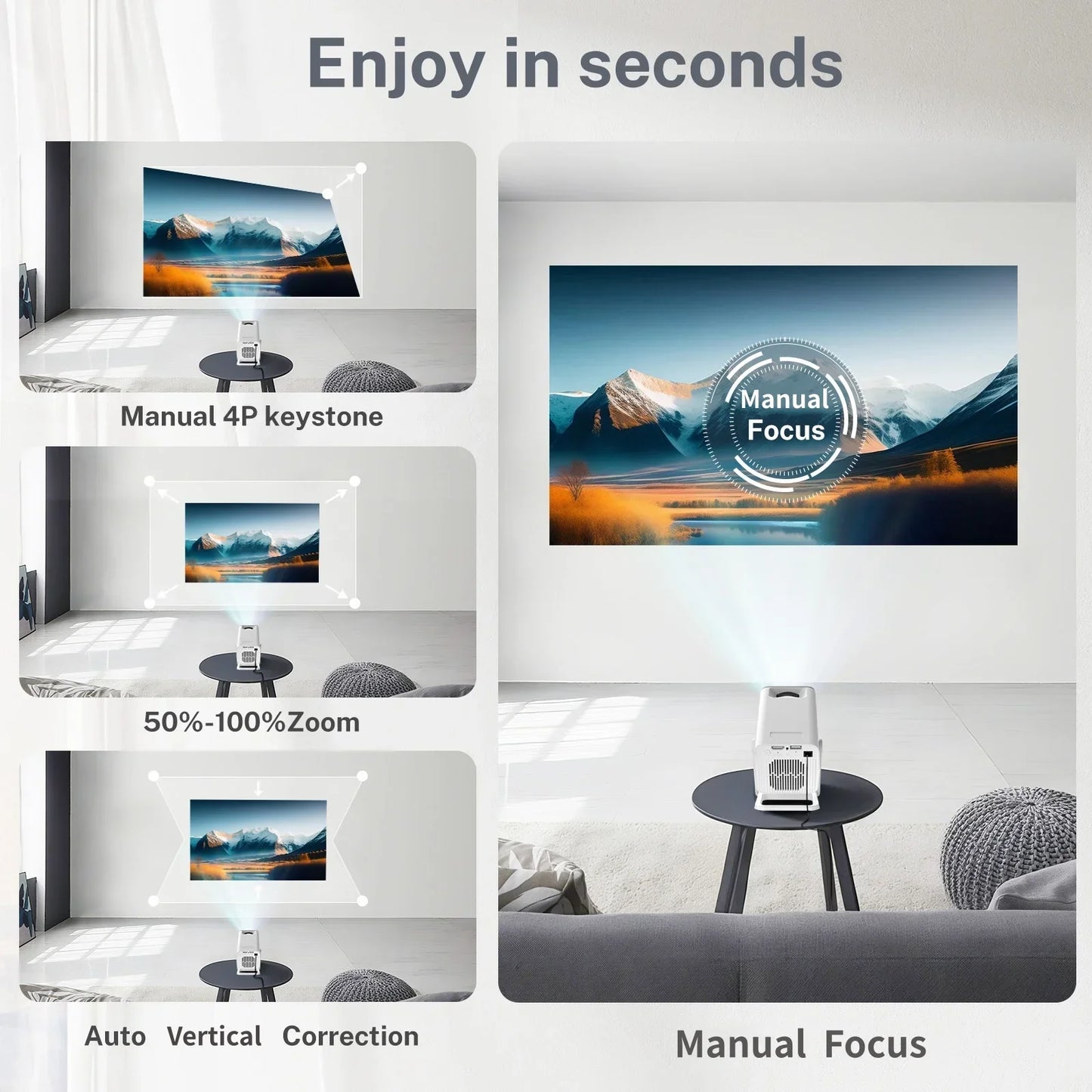 LynCast Smart Mini Projector 4K Android TV With WiFi