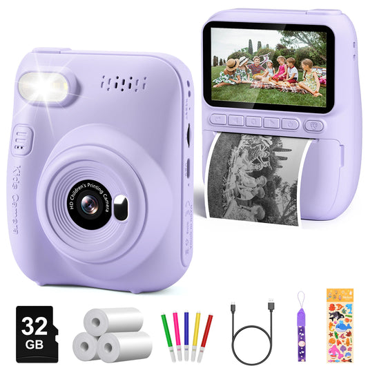 DIAMOOKYCN Instant Print Camera For Kids 32MP HD 1080P