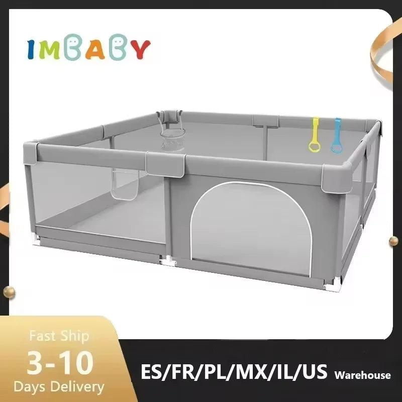 IMBABY Baby Playpen With Safety Barrier And Ball Box